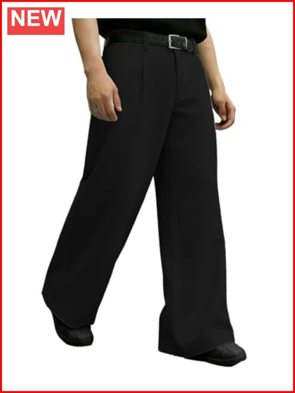 Mens Baggy Linen Pants Wide Leg Oversized Pleated Dress Slacks Loose Fit